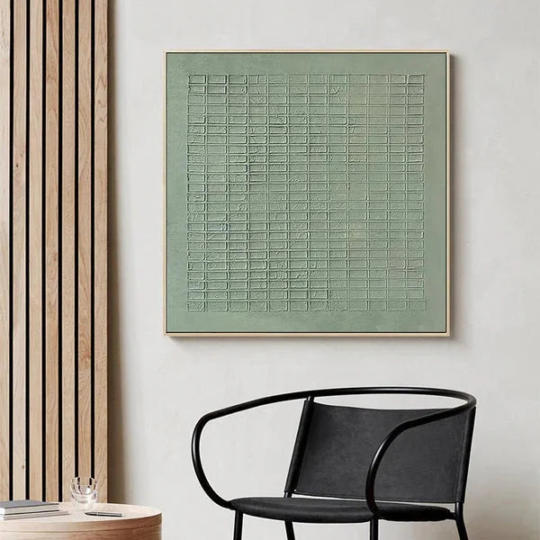 Multicolor Geometric Textured Canvas Wall Art In Blue-Green - Artwallpainting