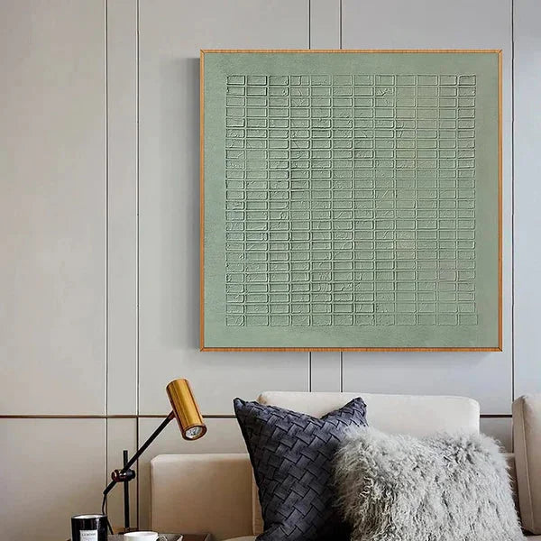 Multicolor Geometric Textured Canvas Wall Art In Blue-Green - Artwallpainting