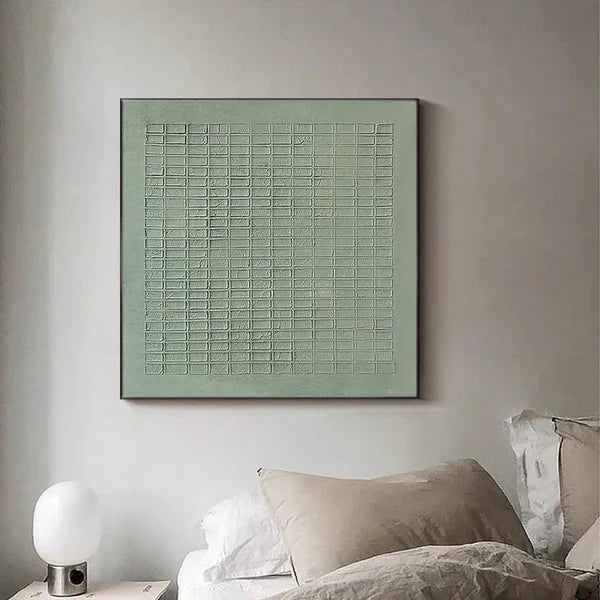 Multicolor Geometric Textured Canvas Wall Art In Blue-Green - Artwallpainting