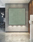 Multicolor Geometric Textured Canvas Wall Art In Blue-Green - Artwallpainting