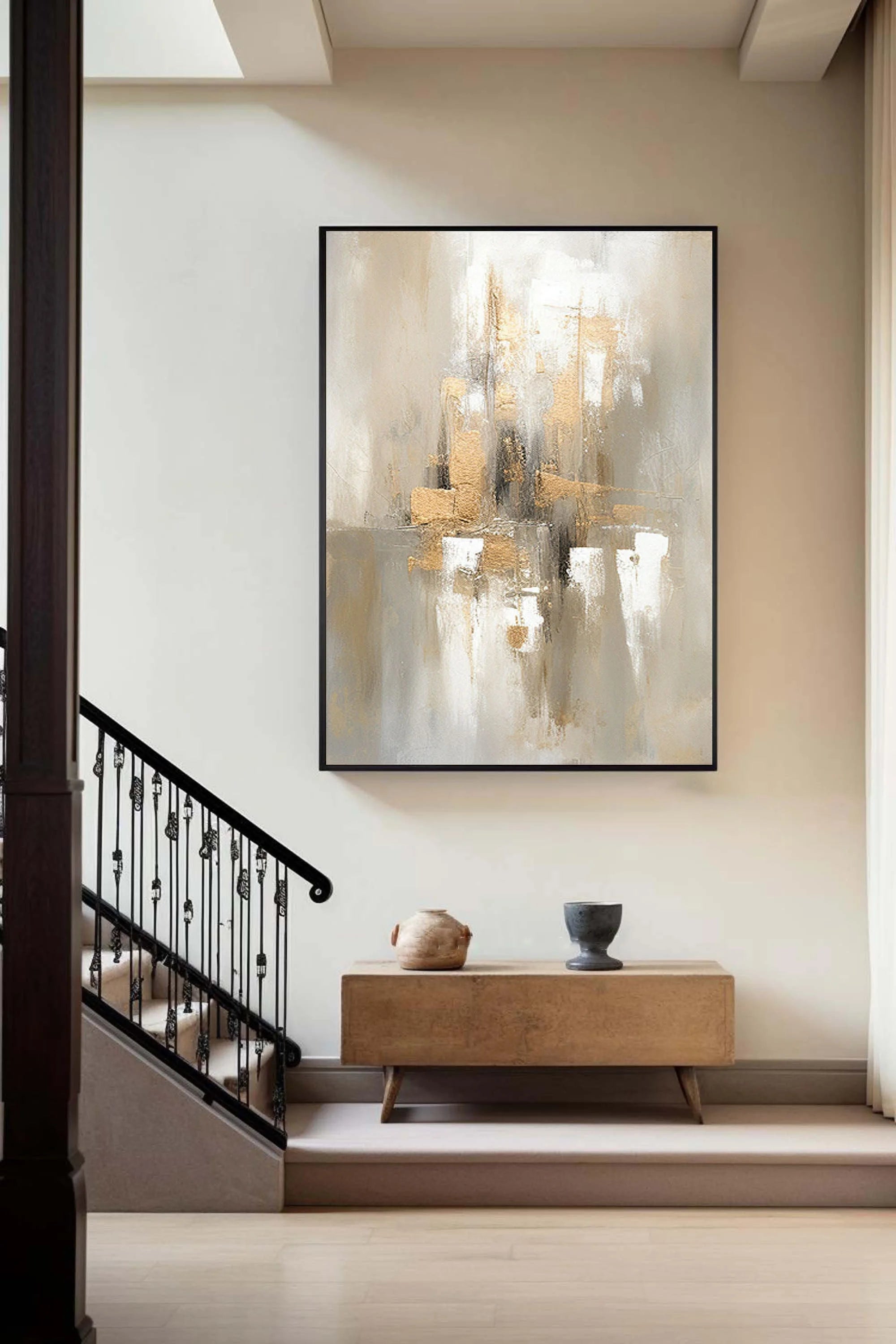 Multicolor Glow Abstract Cityscape Canvas Art - Artwallpainting