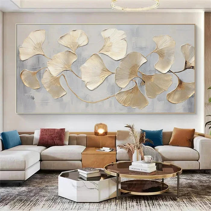 Multicolor Gold Leaf Botanical Wall Art - Artwallpainting