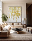 Multicolor Gold Leaf Textured Abstract Oil Painting - Modern Luxury Wall Art - Artwallpainting