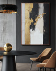 Multicolor Gold Stripe Abstract Art Canvas Painting For Home Decoration - Artwallpainting