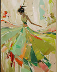 Multicolor Grace In Motion - Hand-Painted Textured Ballerina Oil Painting - Artwallpainting