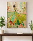 Multicolor Grace In Motion - Hand-Painted Textured Ballerina Oil Painting - Artwallpainting