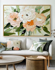 Multicolor Graceful Bloom-Horizontal Hand-Drawn Flower Cluster Texture Wall Art - Artwallpainting