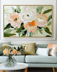 Multicolor Graceful Bloom-Horizontal Hand-Drawn Flower Cluster Texture Wall Art - Artwallpainting
