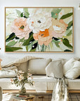 Multicolor Graceful Bloom-Horizontal Hand-Drawn Flower Cluster Texture Wall Art - Artwallpainting