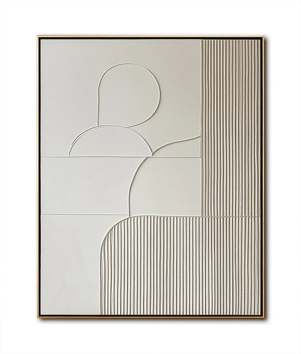 Multicolor Harmonic Duality-Modern Minimalist Art Featuring Arcs And Lines On A Double-Sided Wall - Artwallpainting