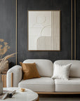 Multicolor Harmonic Duality-Modern Minimalist Art Featuring Arcs And Lines On A Double-Sided Wall - Artwallpainting