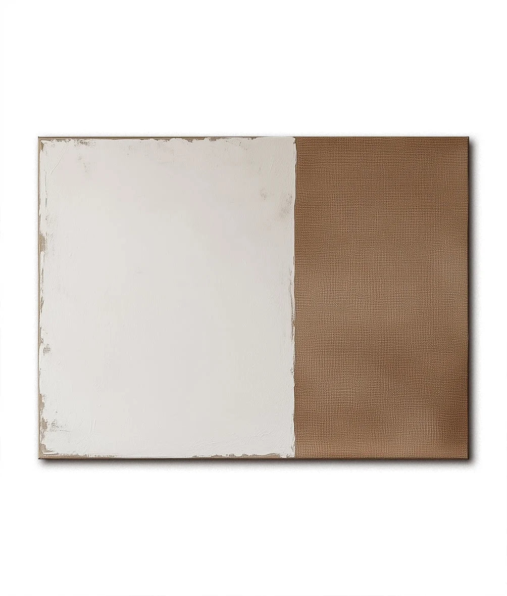 Multicolor Harmony In Contrast-Minimalist Wabi-Sabi Two-Color Block Hand-Painted Wall Art - Artwallpainting