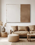 Multicolor Harmony In Contrast-Minimalist Wabi-Sabi Two-Color Block Hand-Painted Wall Art - Artwallpainting