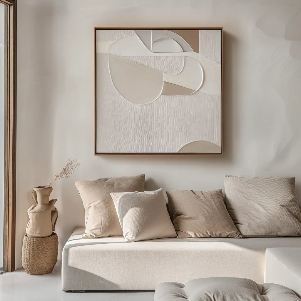 Multicolor Harmony In Neutral Canvas - Artwallpainting