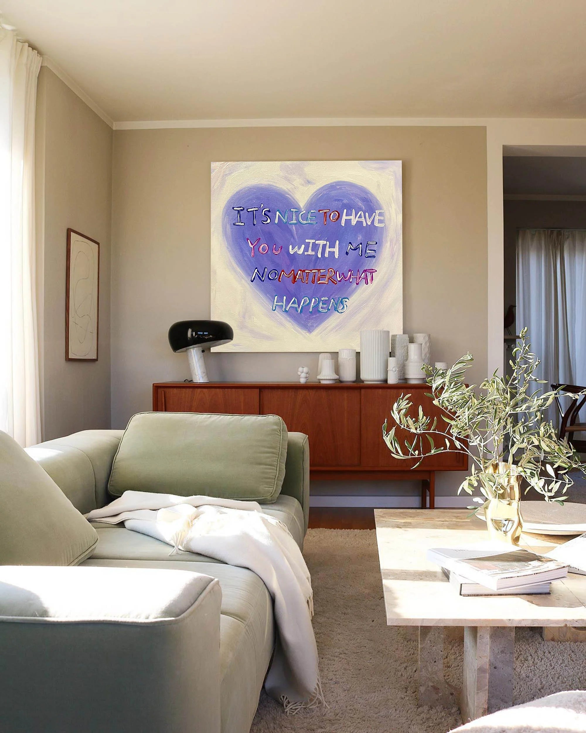 Multicolor Heartfelt Abstract Oil Painting Inspirational Text Art For Walls - Artwallpainting