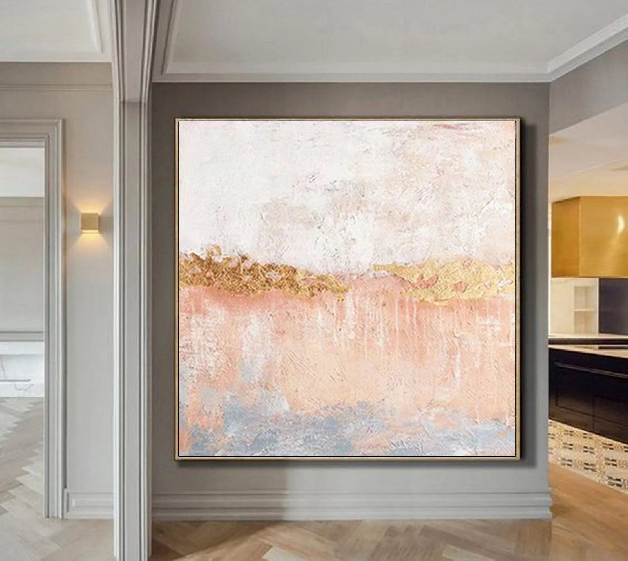 Multicolor Horizon Abstract Textured Wall Art - Artwallpainting