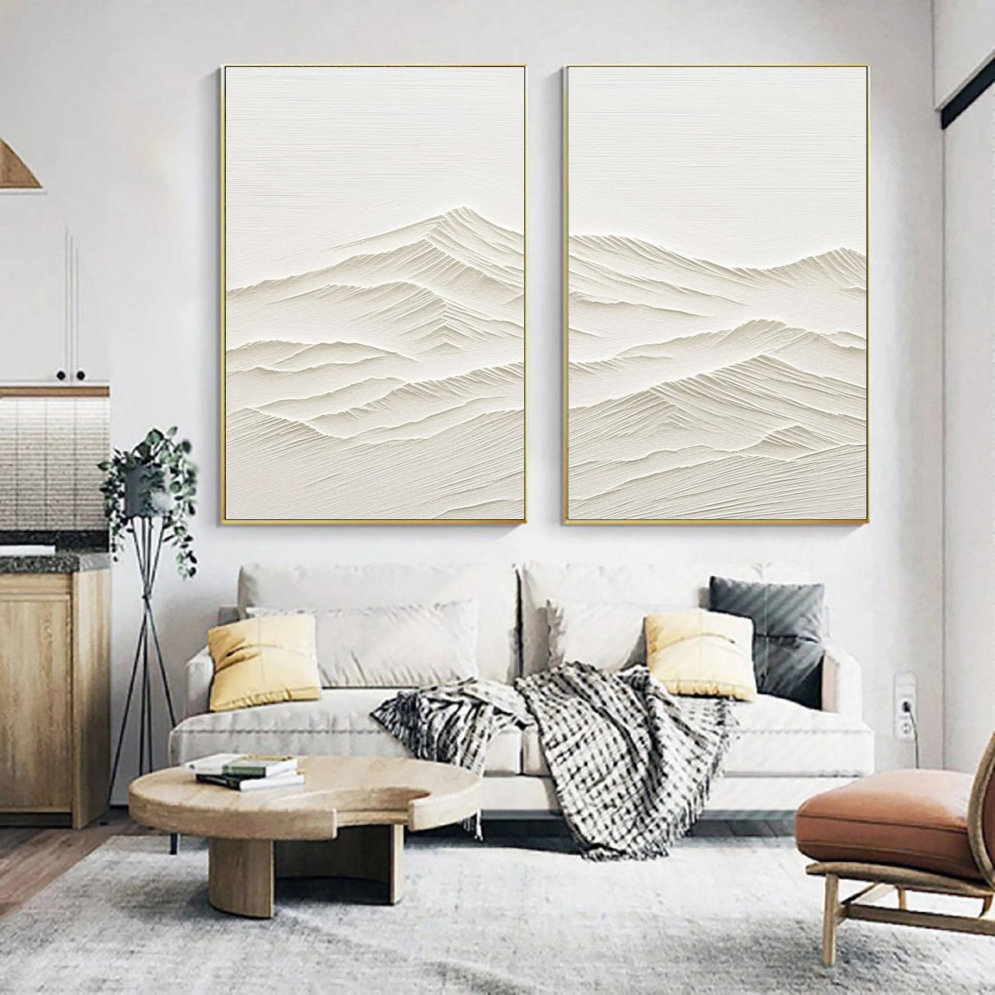 Multicolor Horizon Drift Canvas Painting For Home Decoration Set Of 2 - Artwallpainting