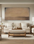 Multicolor Horizon Of Silence - Minimalist Wabi-Sabi Abstract Oil Painting In Earth Tones - Artwallpainting
