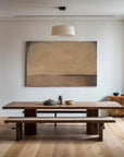 Multicolor Horizon Of Silence - Minimalist Wabi-Sabi Abstract Oil Painting In Earth Tones - Artwallpainting
