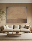 Multicolor Horizon Of Silence - Minimalist Wabi-Sabi Abstract Oil Painting In Earth Tones - Artwallpainting