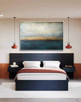 Multicolor Horizonâ€™S Hush-Deep-Sea Gilding Texture Oil Painting Wall Art For Modern Interior Design - Artwallpainting