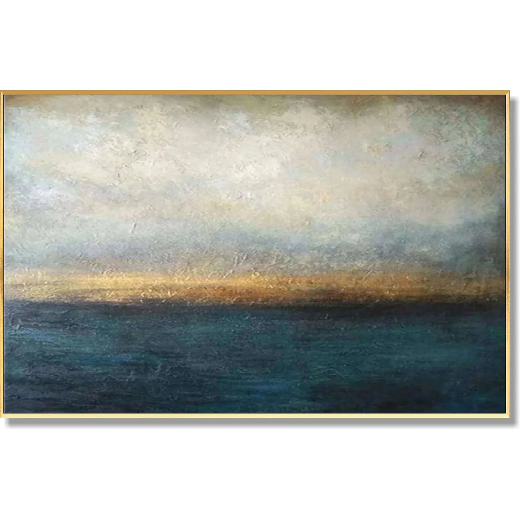 Multicolor Horizonâ€™S Hush-Deep-Sea Gilding Texture Oil Painting Wall Art For Modern Interior Design - Artwallpainting
