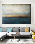 Multicolor Horizonâ€™S Hush-Deep-Sea Gilding Texture Oil Painting Wall Art For Modern Interior Design - Artwallpainting