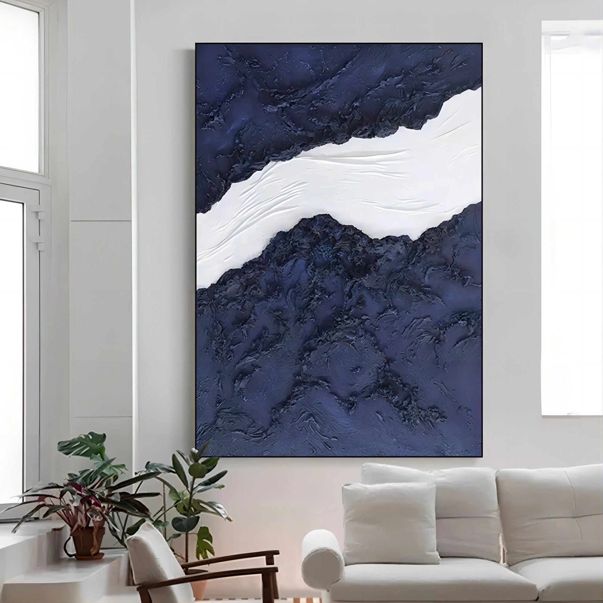 Multicolor Indigo Divide Abstract Peaks - Artwallpainting