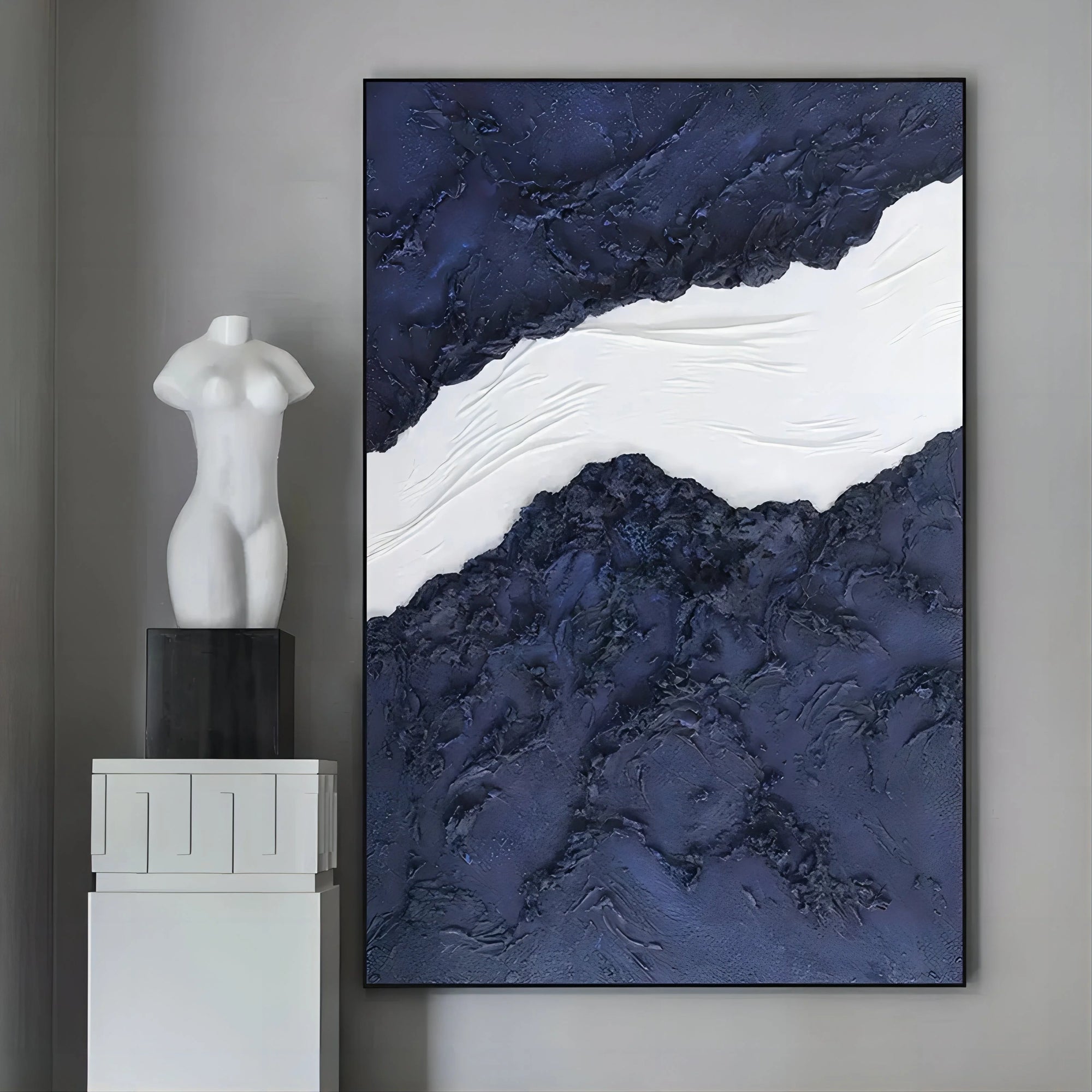Multicolor Indigo Divide Abstract Peaks - Artwallpainting