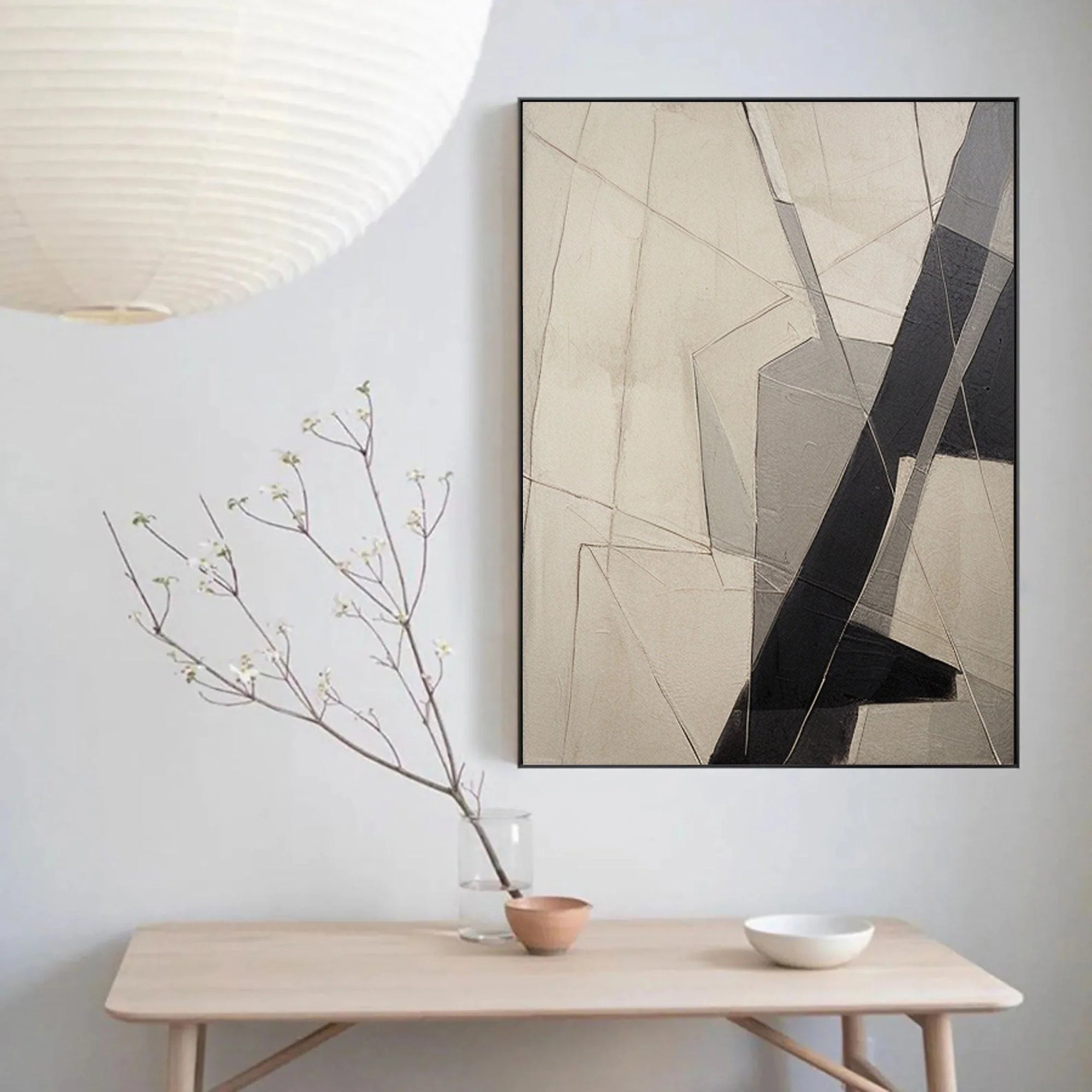 Multicolor Intersecting Paths Abstract Geometric Art - Artwallpainting