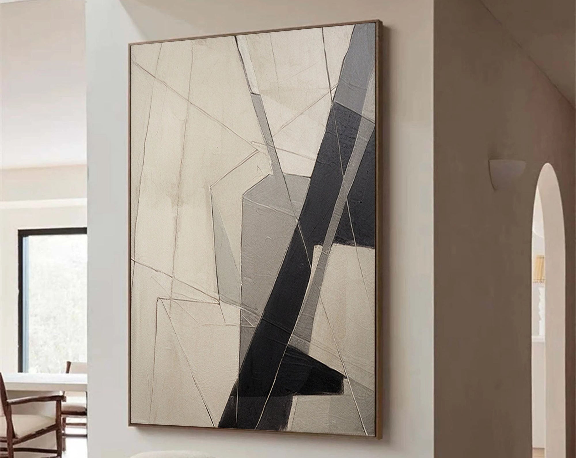 Multicolor Intersecting Paths Abstract Geometric Art - Artwallpainting