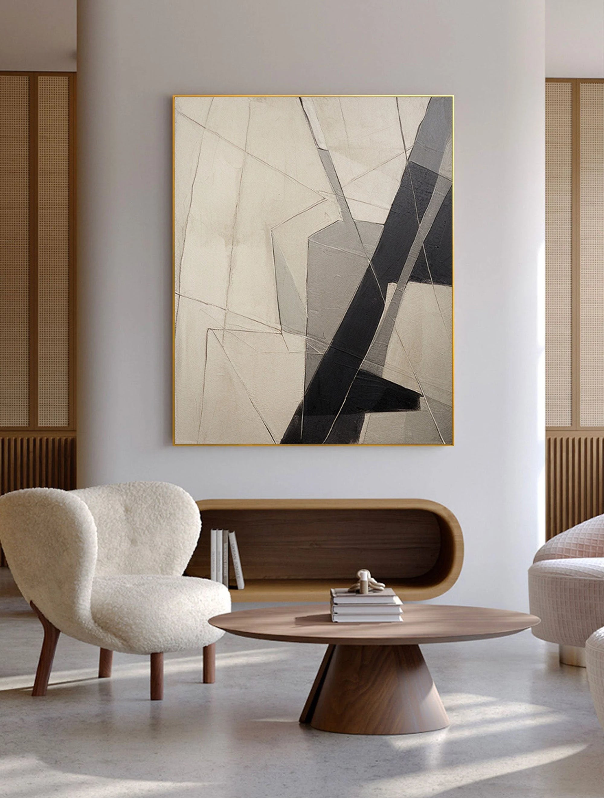 Multicolor Intersecting Paths Abstract Geometric Art - Artwallpainting