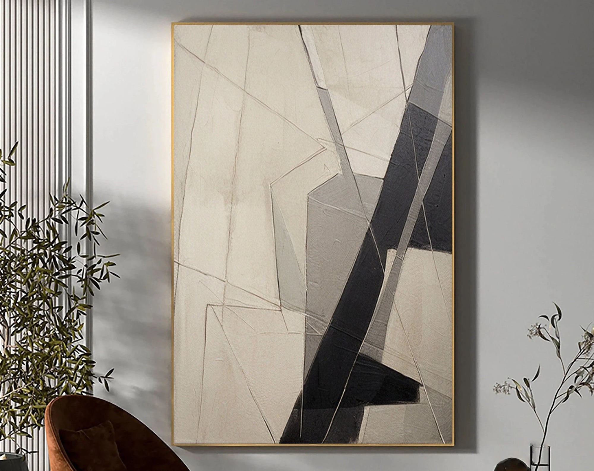Multicolor Intersecting Paths Abstract Geometric Art - Artwallpainting