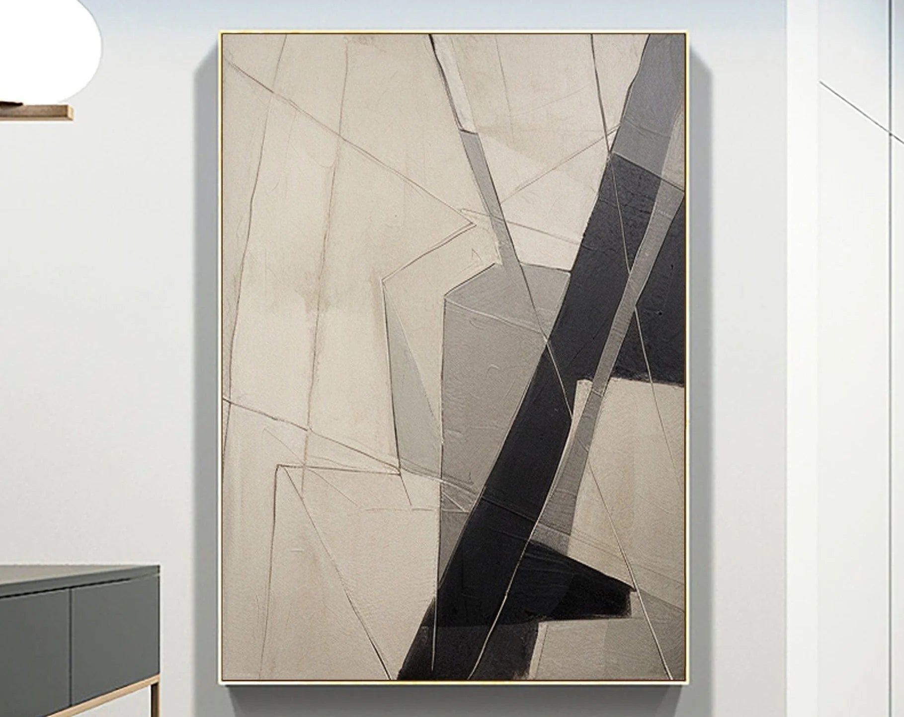 Multicolor Intersecting Paths Abstract Geometric Art - Artwallpainting