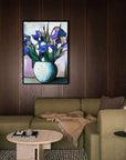 Multicolor Iris In Mosaic Light - Hand Drawn Texture Iris Oil Painting Wall Art - Artwallpainting