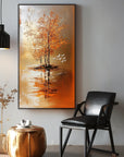 Multicolor Island Of Autumn - Vertical Landscape Oil Painting - Artwallpainting