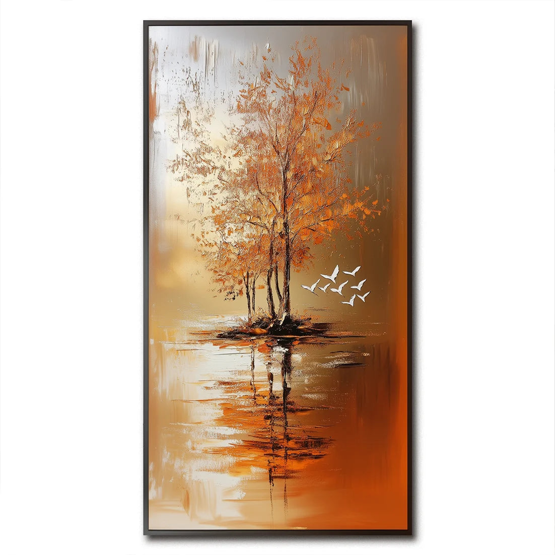 Multicolor Island Of Autumn - Vertical Landscape Oil Painting - Artwallpainting