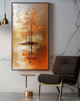 Multicolor Island Of Autumn - Vertical Landscape Oil Painting - Artwallpainting