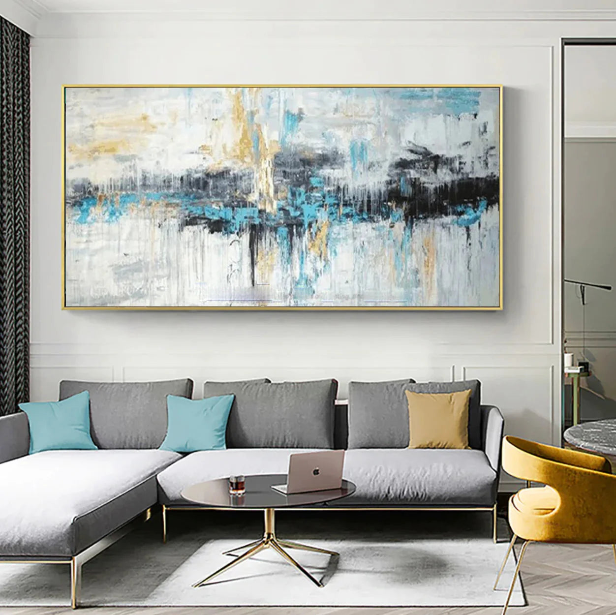 Multicolor Island Storm-Distant Horizon Abstract Texture Wall Art - Artwallpainting