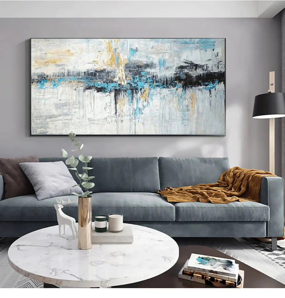 Multicolor Island Storm-Distant Horizon Abstract Texture Wall Art - Artwallpainting