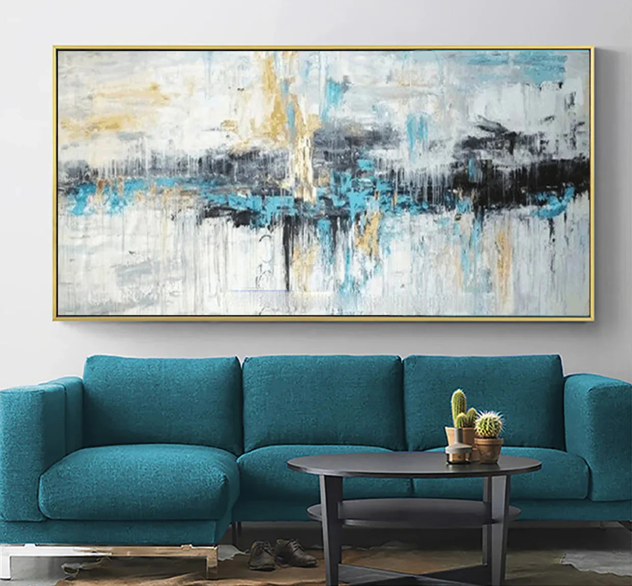Multicolor Island Storm-Distant Horizon Abstract Texture Wall Art - Artwallpainting