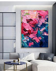 Multicolor Kiss Of Spring-Modern Abstract Thick Painted Floral Wall Art - Artwallpainting