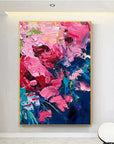 Multicolor Kiss Of Spring-Modern Abstract Thick Painted Floral Wall Art - Artwallpainting