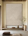 Multicolor Large Beige Abstract Canvas Painting - Artwallpainting
