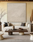 Multicolor Large Beige Abstract Canvas Painting - Artwallpainting