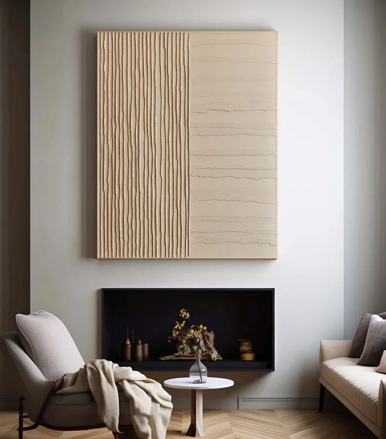 Multicolor Large Beige Wabi-Sabi Mural Decoration - Artwallpainting
