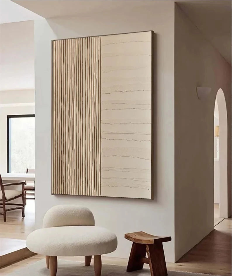 Multicolor Large Beige Wabi-Sabi Mural Decoration - Artwallpainting