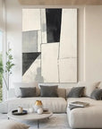 Multicolor Large Grey Beige Canvas Abstract Painting - Artwallpainting