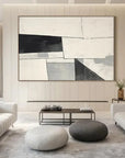 Multicolor Large Grey Beige Canvas Abstract Painting - Artwallpainting