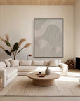 Multicolor Large Minimalist Canvas Art - Neutral Toned Geometric Textured Wall Art - Artwallpainting